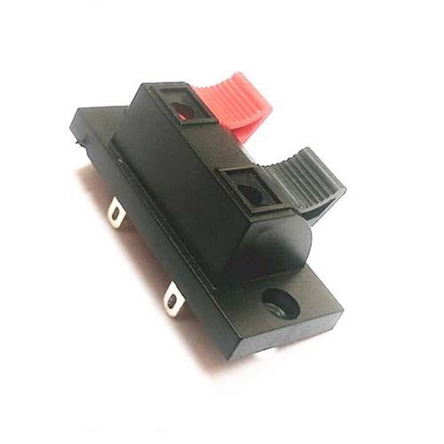 10pcs Black/Red 2-Pins 2 Positons Push Type Speaker Terminal Board Connector
