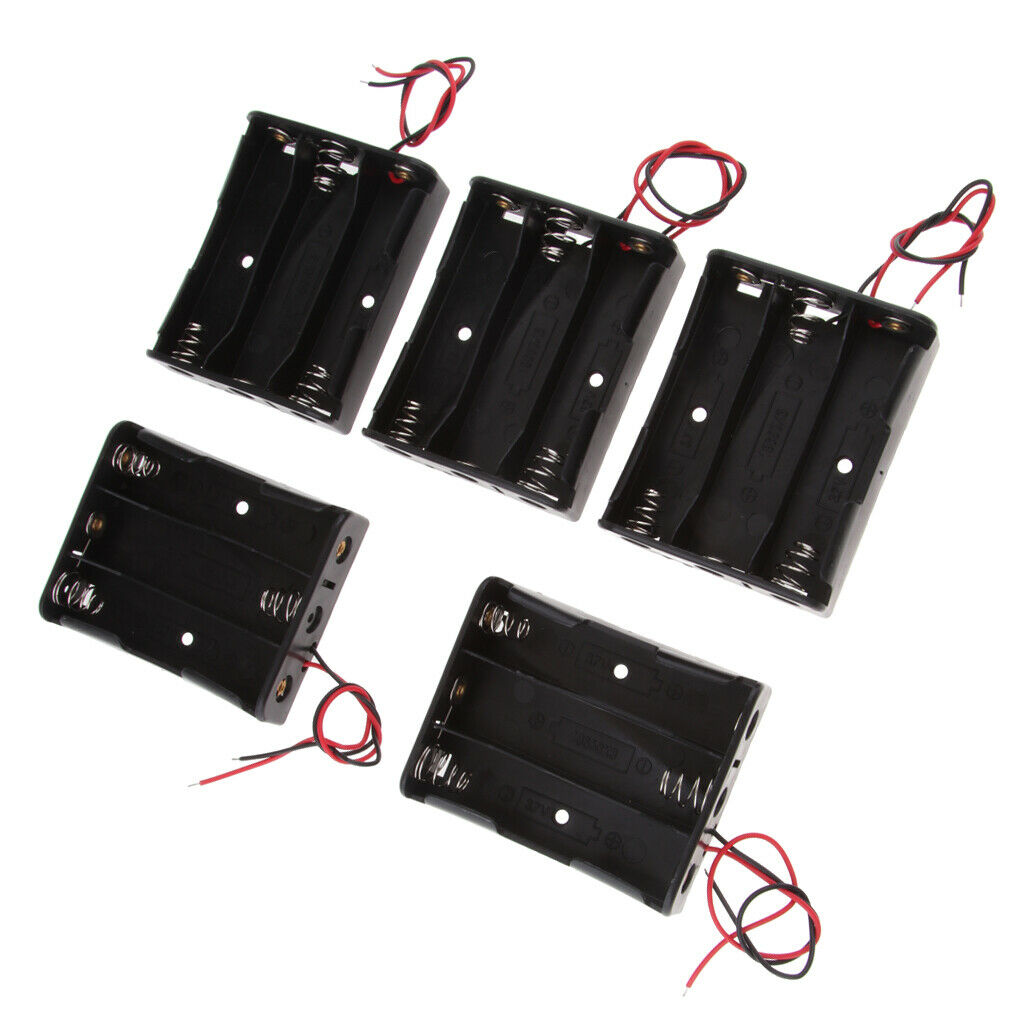 5 Pieces Battery Holder Battery Holder Battery Strip 3 Slot Storage Box