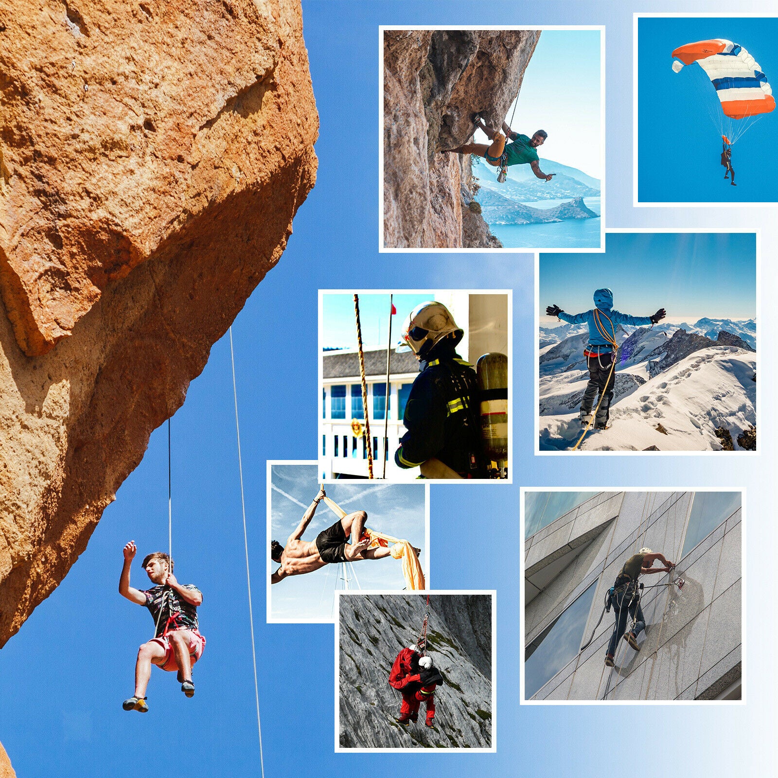 15KN Safety Outdoor Rock Climbing Caving Roof Tree Arborist 5/8'' Rope