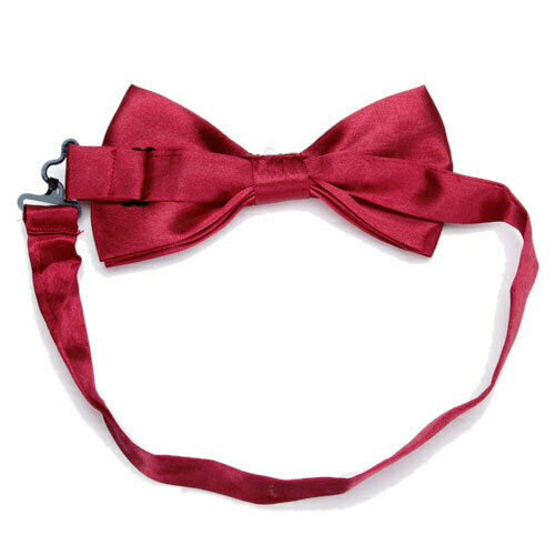 Tuxedo Bow Tie Bowtie Necktie for Men - Wine Red