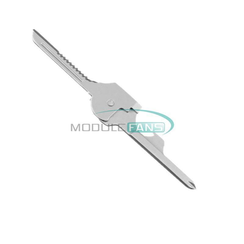 Stainless Steel 6-in-1 Utili Key Tool Keyring KeyChain Multifunction MF