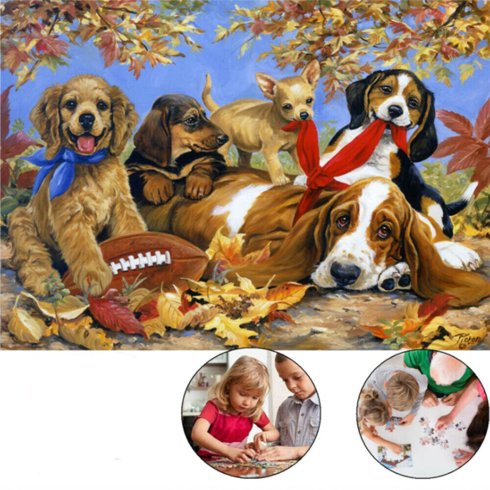 1000 Piece Cute Dogs Jigsaw Puzzles for Adults Kids Large Puzzle Game Toys Gift