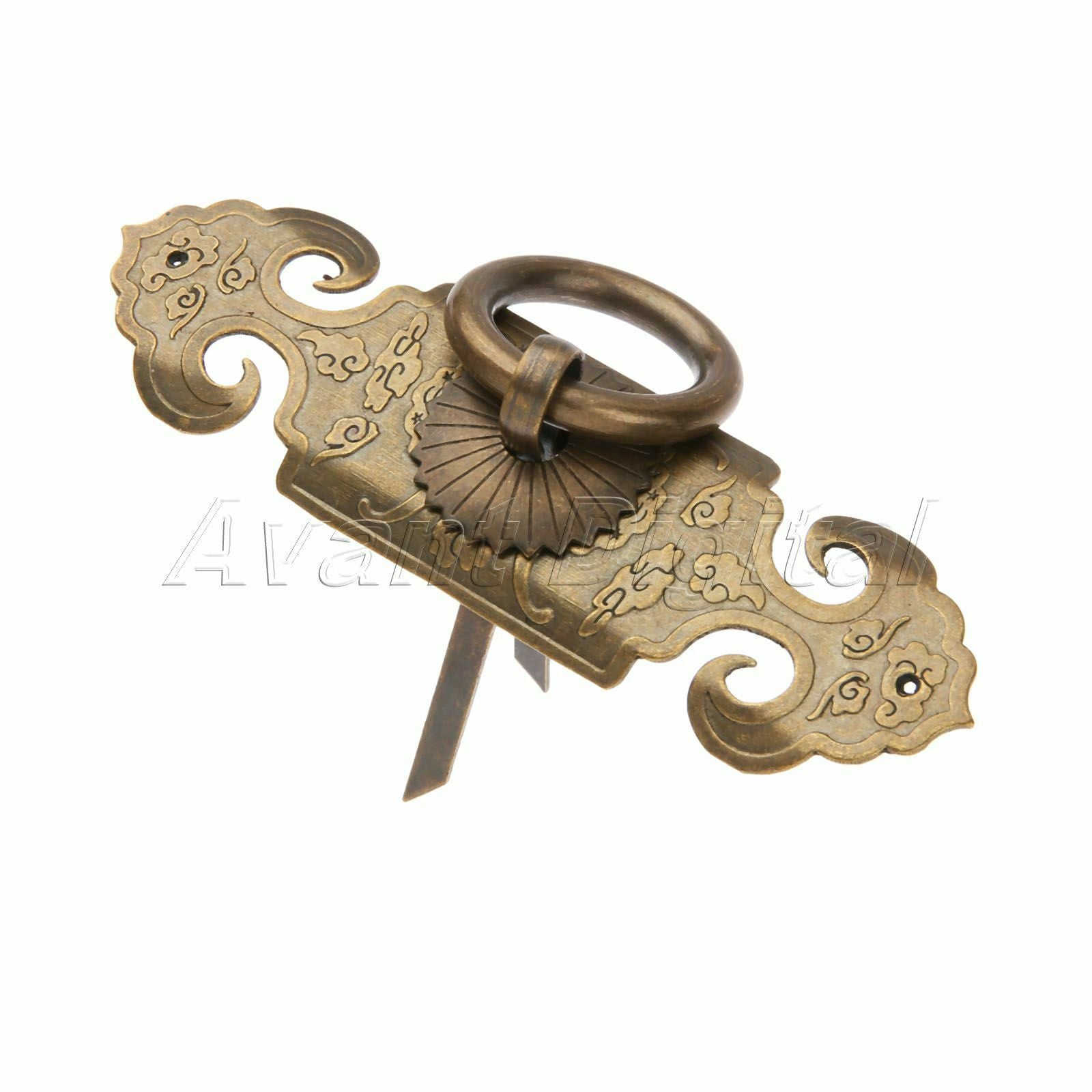 Chinese Traditional Classical Totem Cabinet Dresser Drawer Brass Pull Handles PC