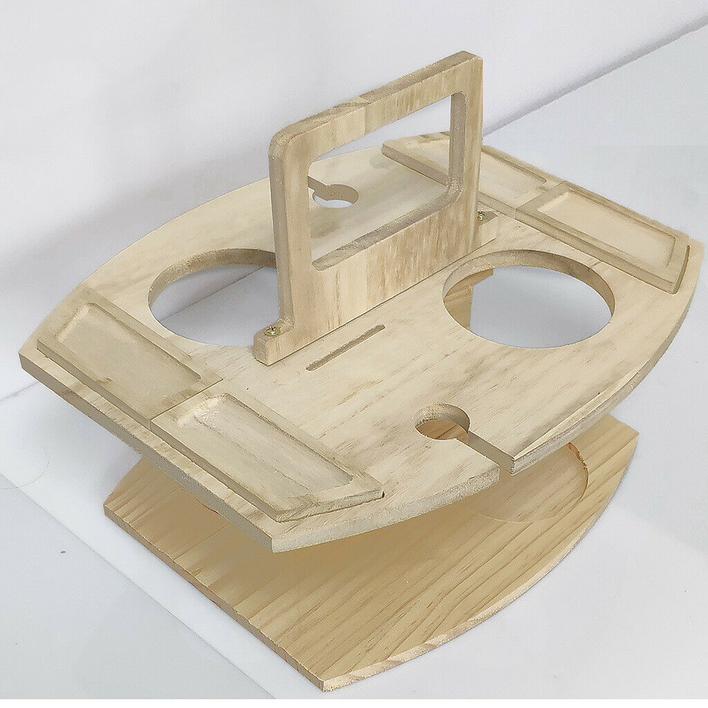Wood Picnic Table with Wine Glass Holder Snack Tray