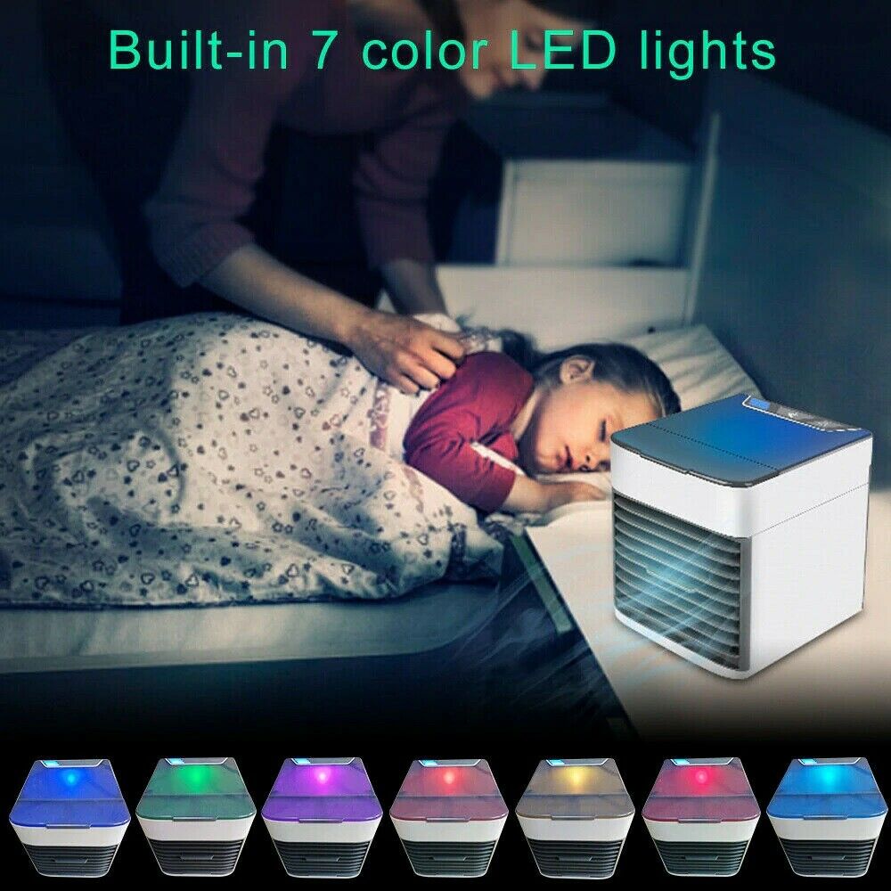 Home Mini Air Conditioner Portable Air Cooler 7 Colors LED USB Cooler Fan