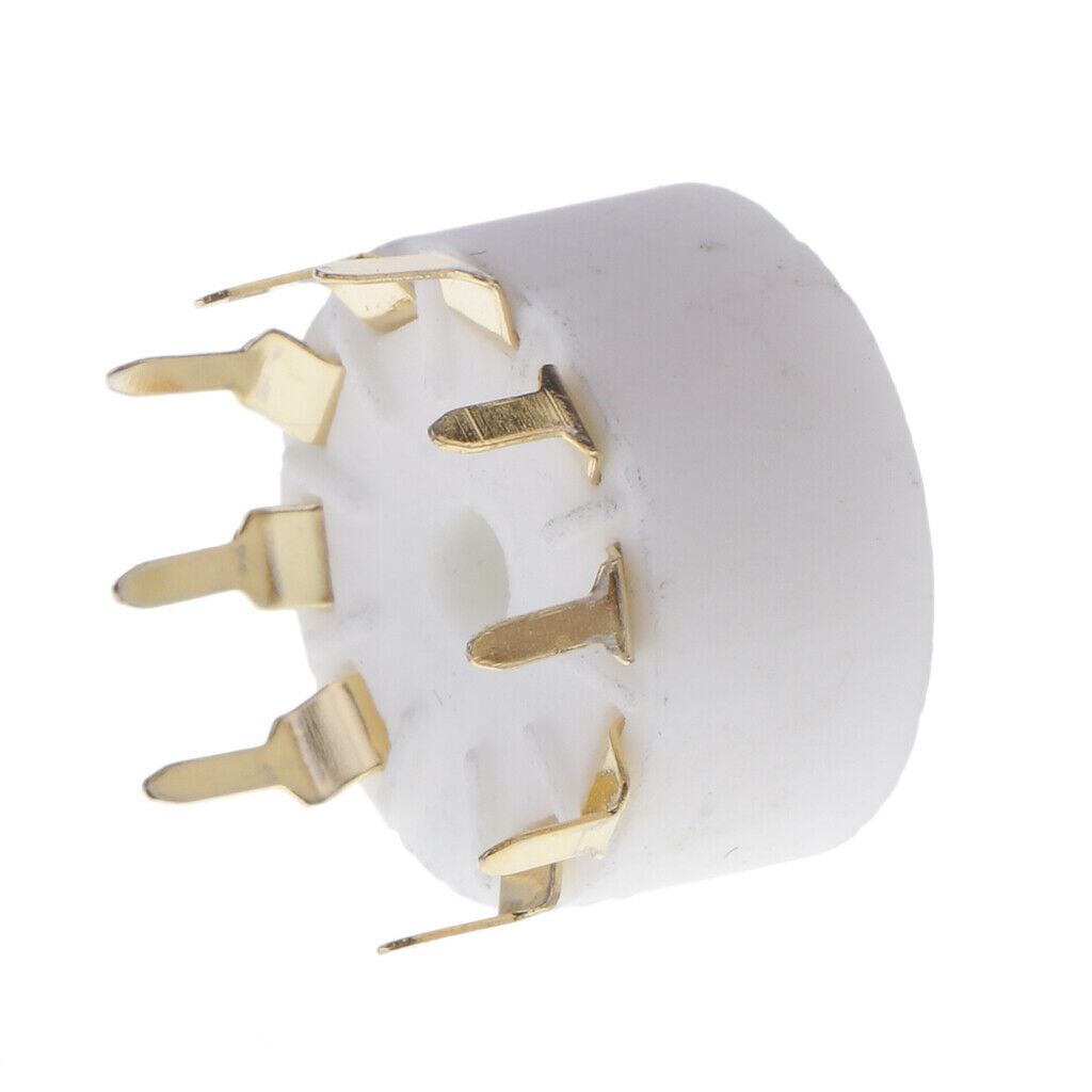 9pin Ceramic Vacuum Tube Socket GZC9-A-G for 12AX7 12AU7 12AT7