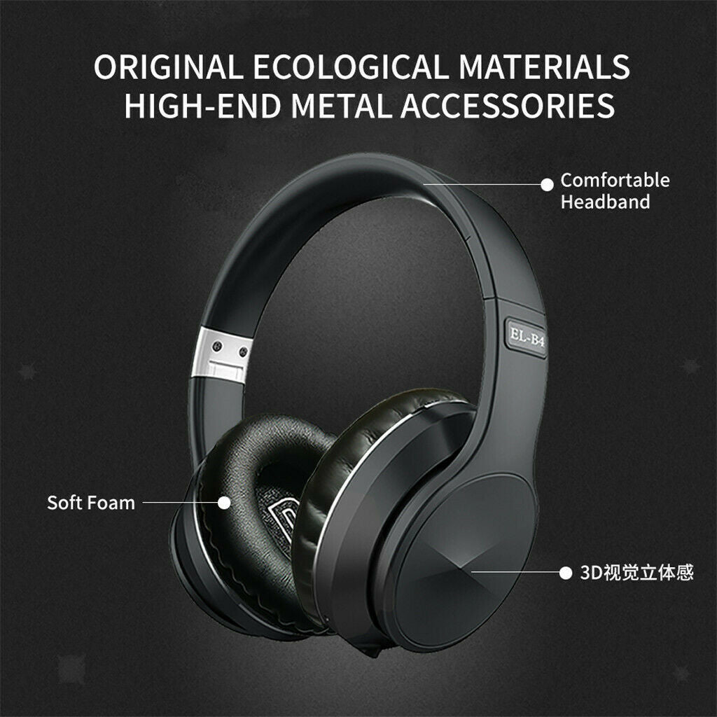 EL-B4 Wireless Headphones Bluetooth Headset FM Radio for Travel/Work/Gaming