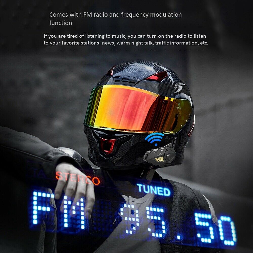 Freedconn F1 Motorcycle WiFi Driving Recorder 1080P Bluetooth 5.0 Helmet HeadB7