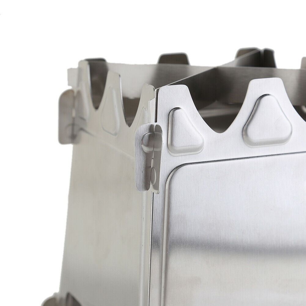 Portable Stainless Steel Wood Stove Outdoor Camping Foldable Burning Cooker