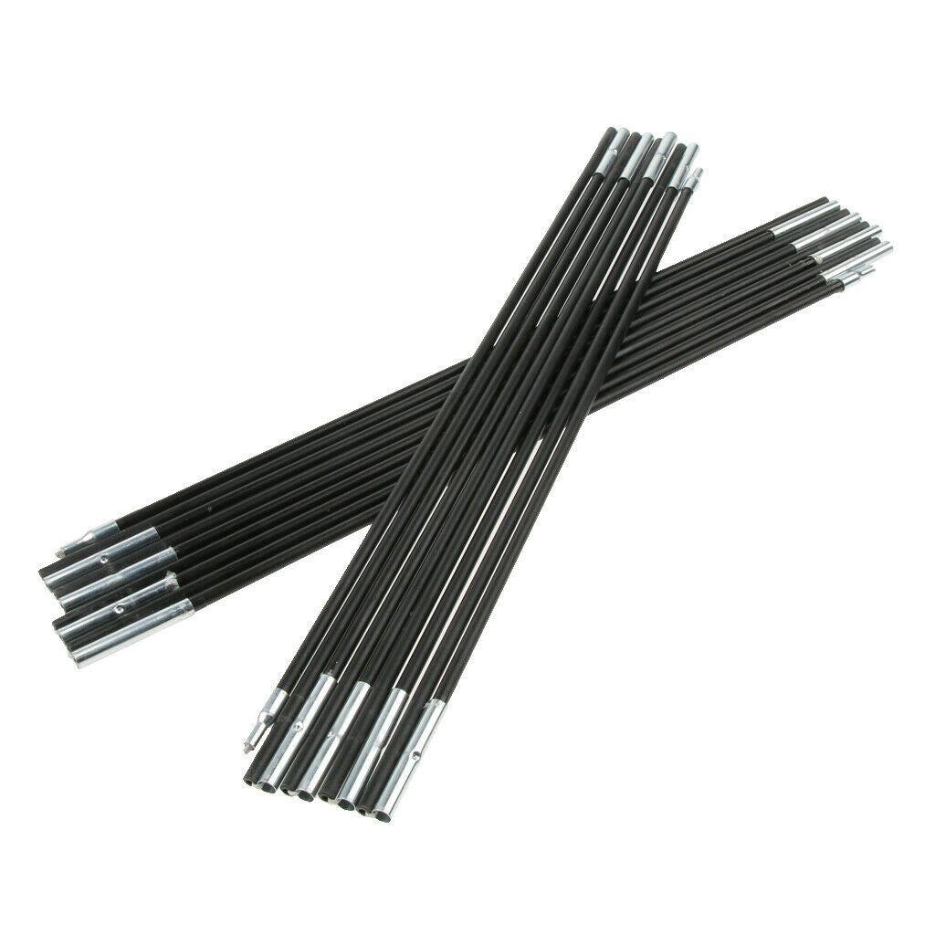 Outdoor Tent Pole Fiberglass Tent Tarpaulin Pole Kit For Hiking Camping 2 Pole 9