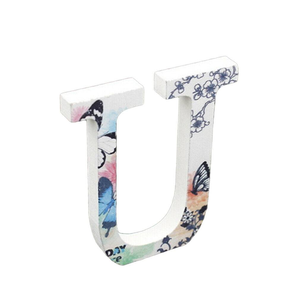 Wooden Alphabet Craft Letters Plaque Home Wedding Nursery Party Decoration U