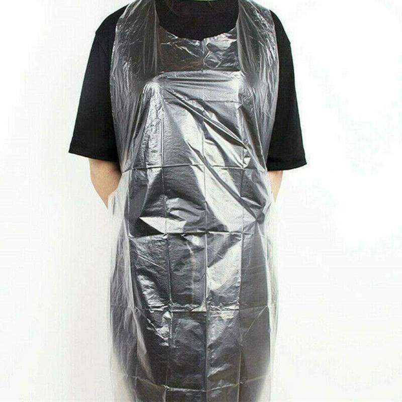 100 x Polyethylene Disposable Apron Waterproof Kitchen Cleaning Aprons