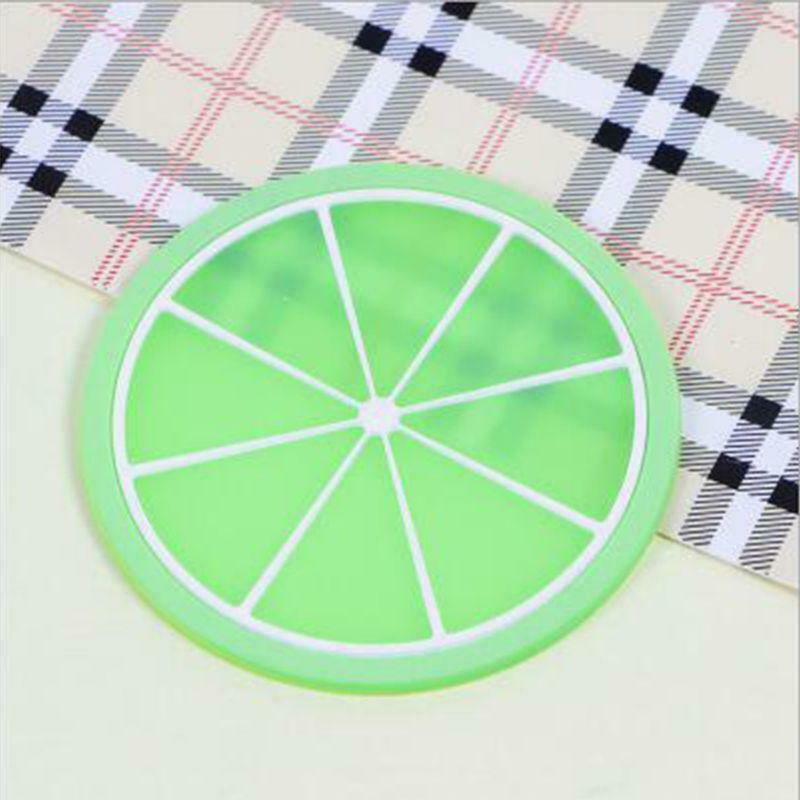 7pcs Fruit Coaster Colorful Transparent Silicone Cup Holder Drinks Mat Tableware