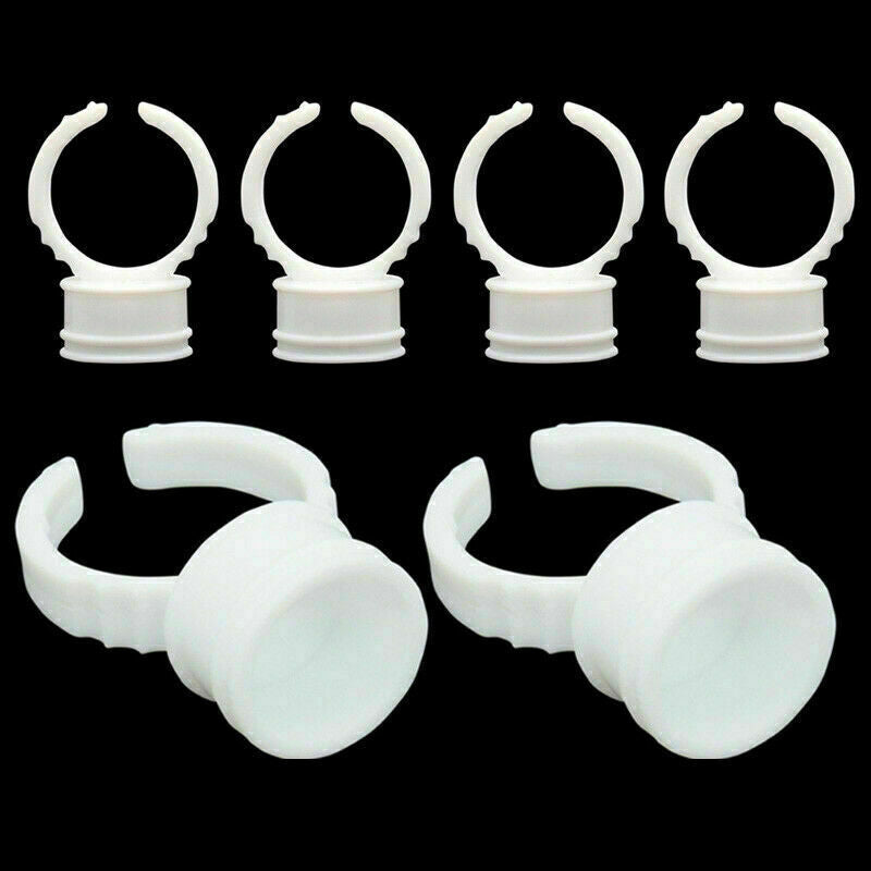 100* Disposable Glue Ring Holder Pallet Fit Eyelash Extension Tattoo Supplies