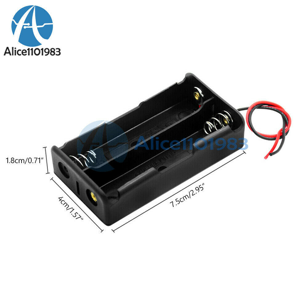 Black 3.7V Battery Holder Box Case DIY For Battery Packs 2x 18650 Cells Cases