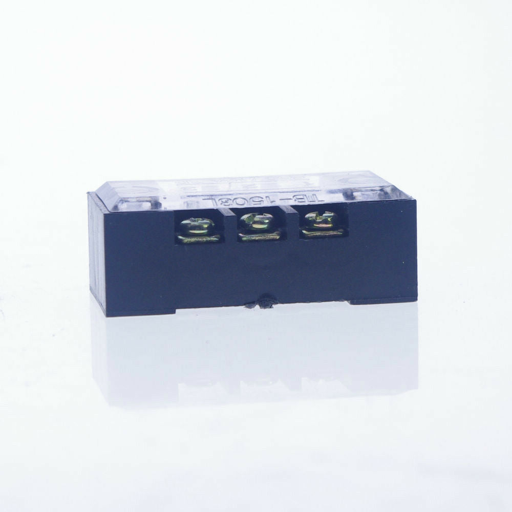 (5)3 Position/Poles 6 Holes Screw Terminal Blocks Covered Barrier Strip 600V 15A