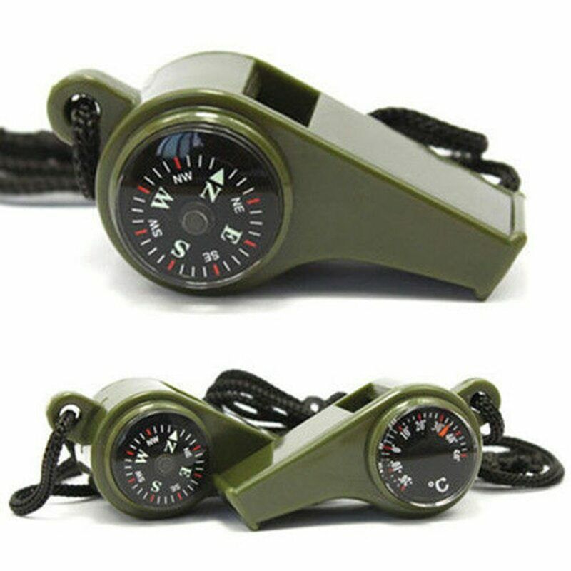 Whistle Compass Thermometer 3 In 1 Multi-Functional Emergency Safety Tools