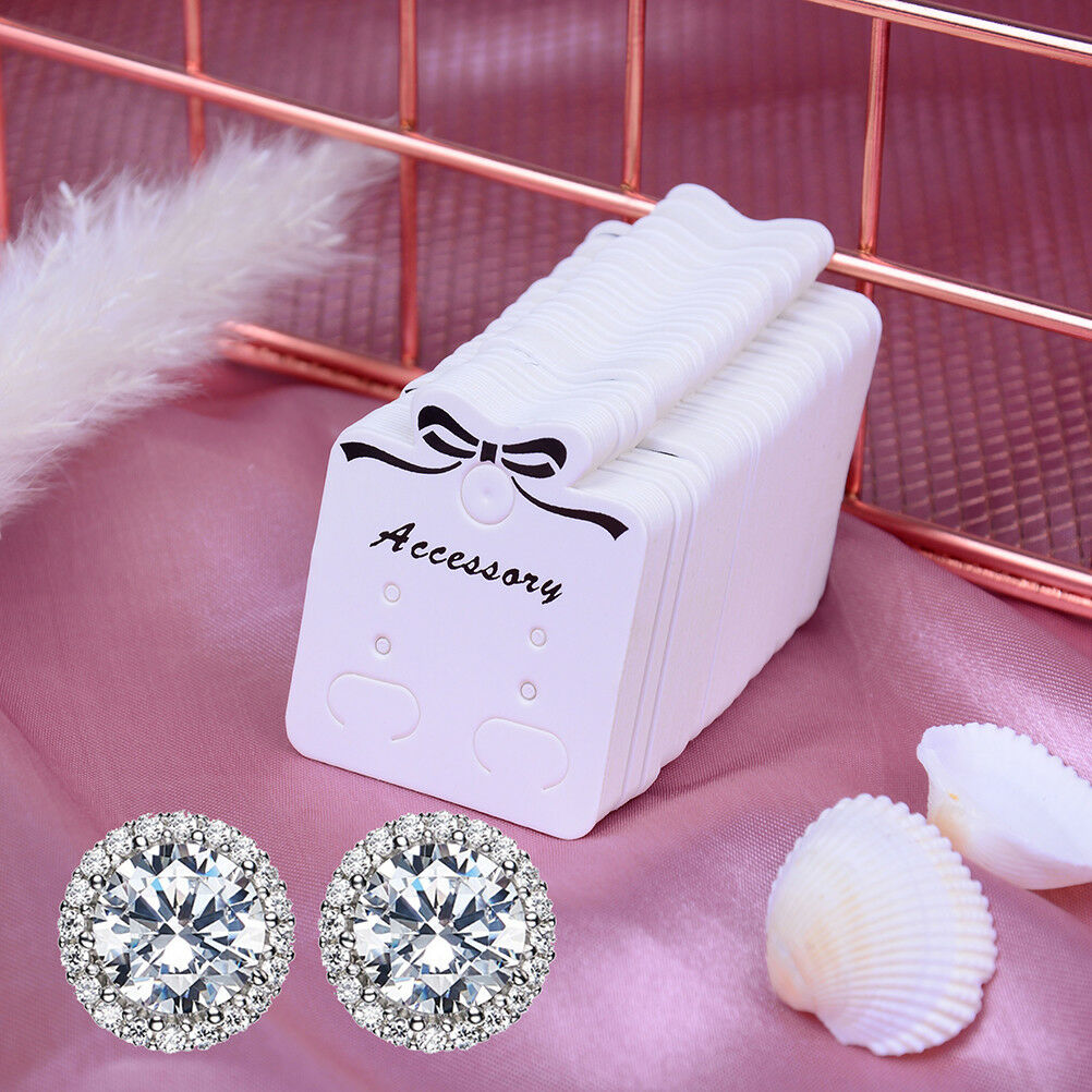 100* Jewelry display card ear studs earrings packing hang tag rectangle h.l8