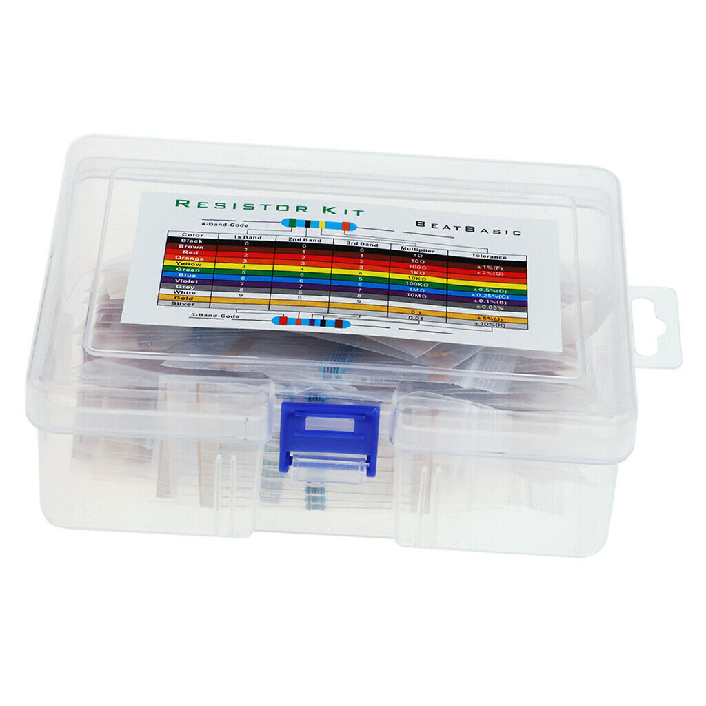 1000pcs 50 Values 1 ohm - 10M ohm 1/4W Resistors Assortment Kit Assorted Set