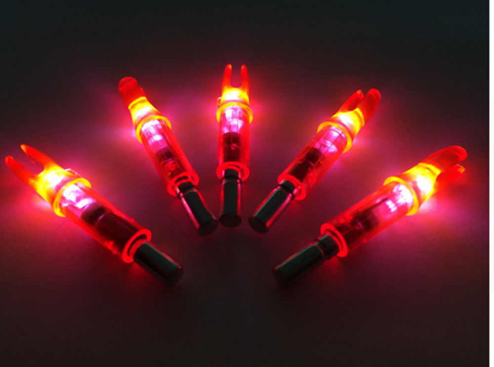 12PCS Green LED Lighted ID 6.2mm Arrow Nocks Compound Recurve Bow Archery Tails