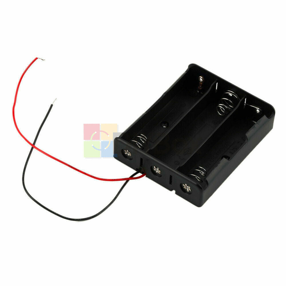 3X 18650 Battery Case Holder 3.7V 3 Slots Plastic Storage Box With Wire Lead