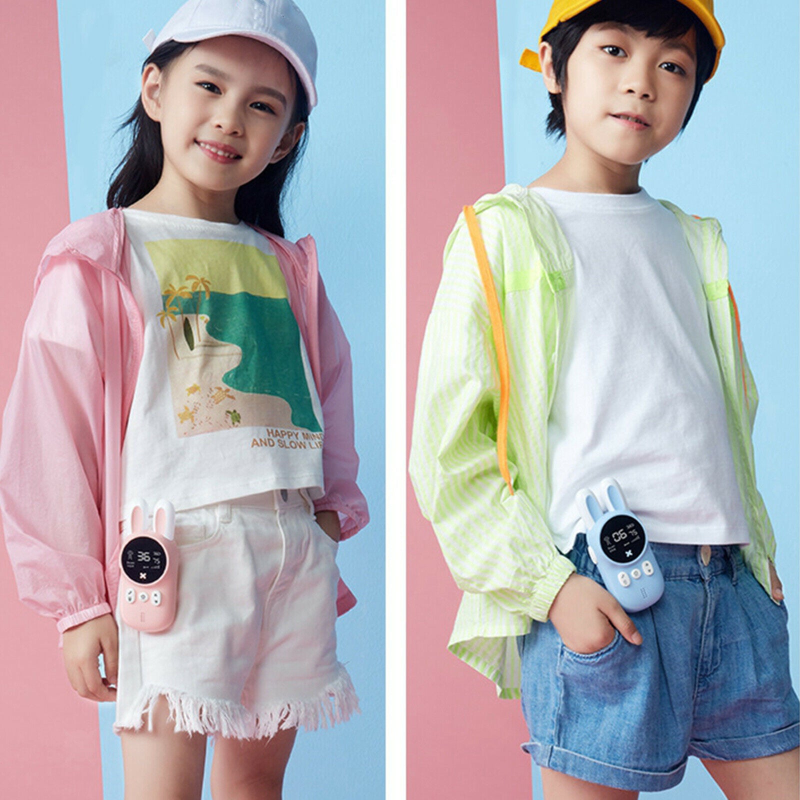 2Pcs Kid Toys Gifts Walkie Talkie 2-Way 3KM Long Range Wireless Radios Set