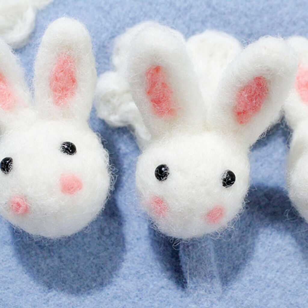 100% Wool Felt Balls Embellishments DIY Jewelry Crafts 6.8 x 5 cm Rabbit