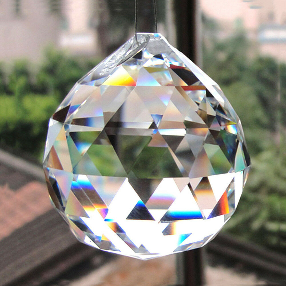 Clear Crystal Feng Shui Lamp Ball Prism Rainbow Sun Catcher Wedding Decor 20mm