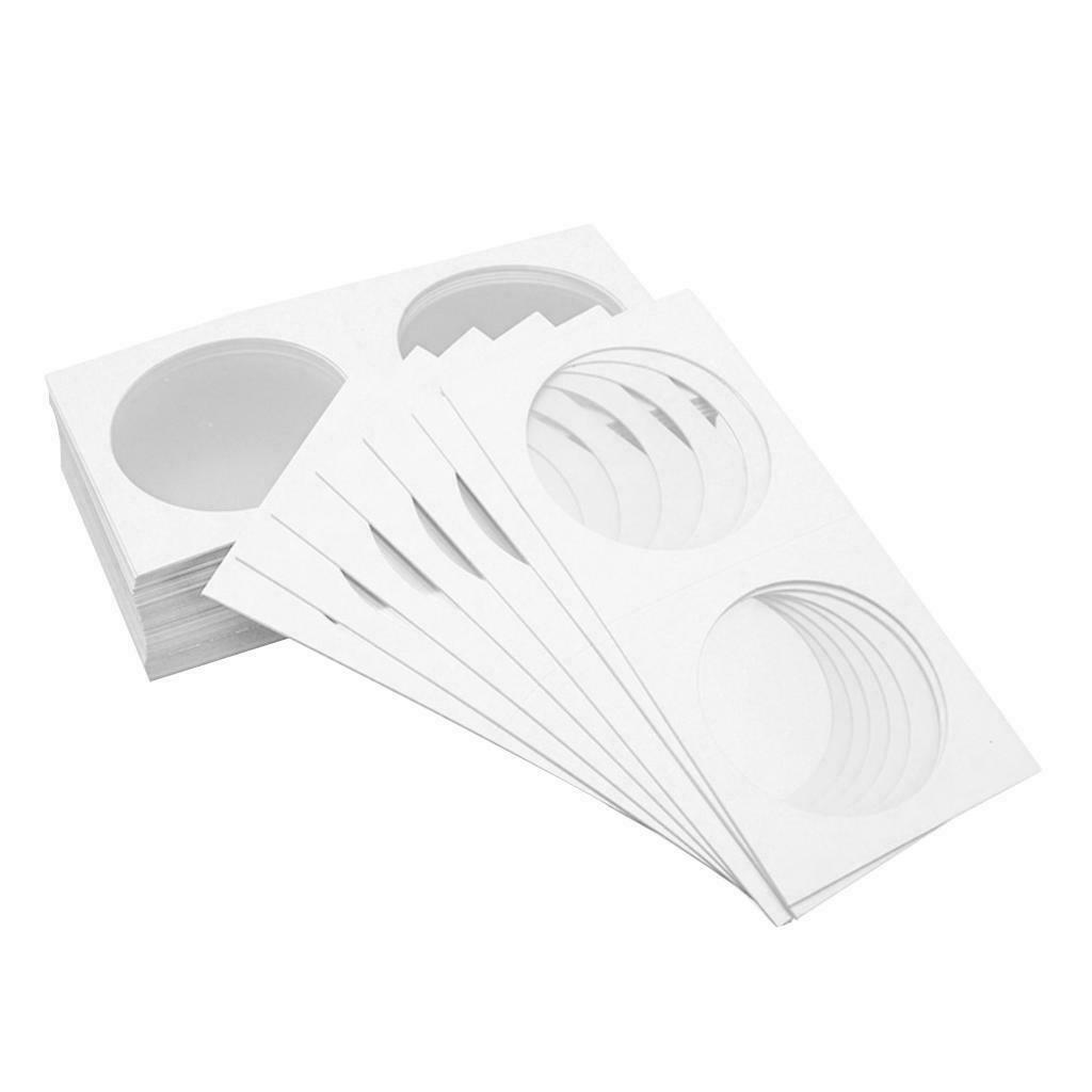 100-pieces Cardboard Coin Flips 25mm Coin Collecting Holder Card for Starter