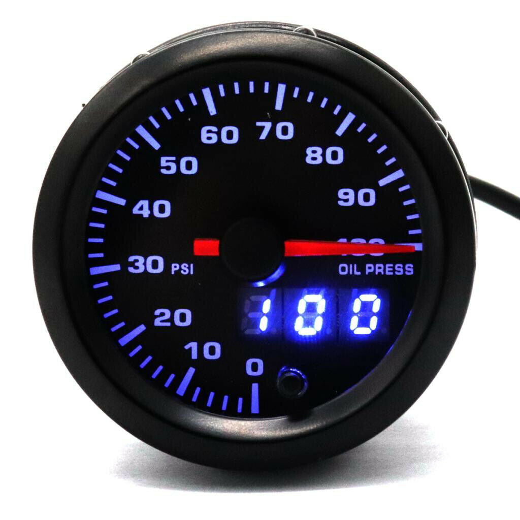 0 100 PSI Car Oil Pressure Display 7 Color LED Pointer Display