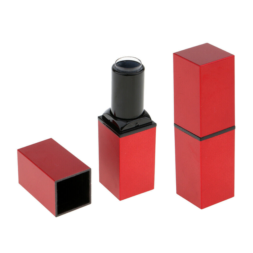 2Pcs Empty Lipstick Tube Lip Balm Container DIY Cosmetic Makeup Tools Red