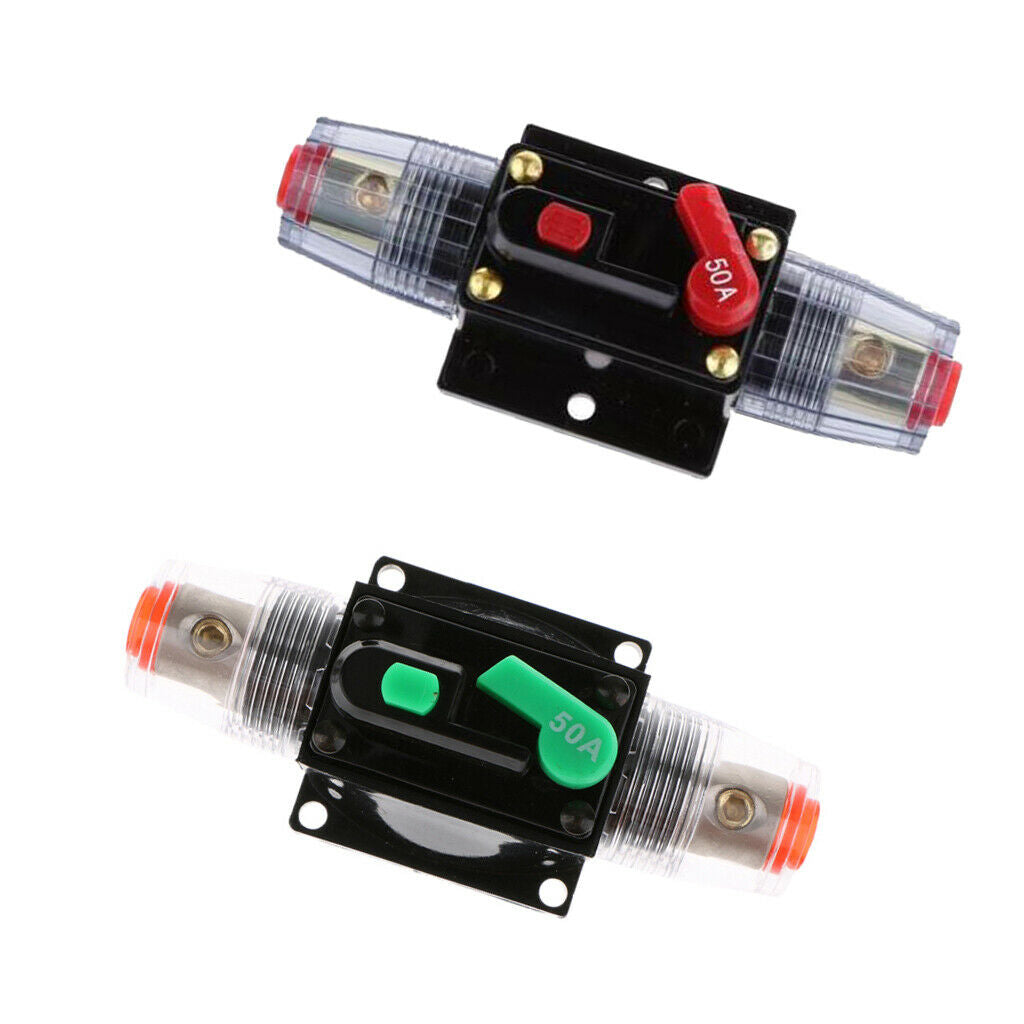 2pcs Car Audio 50A Fuse Holder Circuit Breaker Kill Cut Off Switch