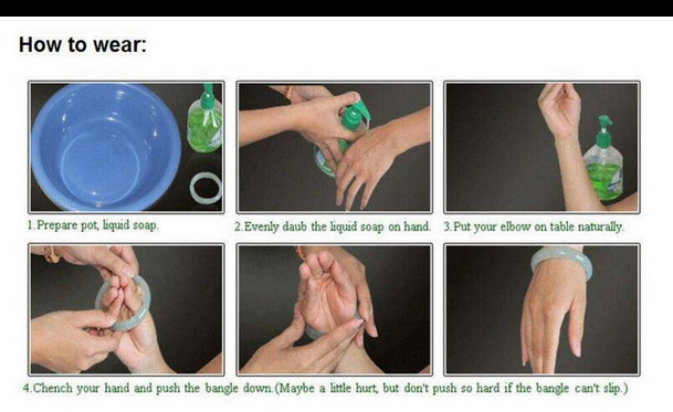 100% Natural JADE Emerald Green Jadeite Bead Beads Bangle Bracelet Size 58-62m