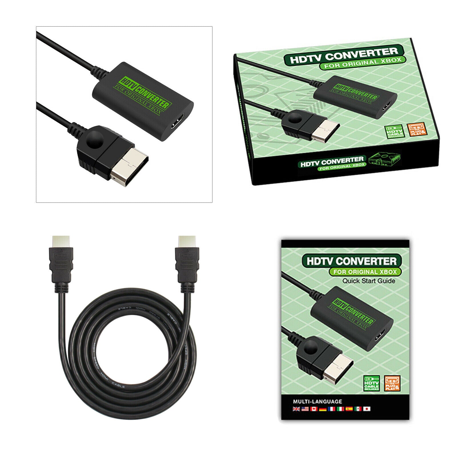 Console HDMI Adapter Converter Audio HD Cable For XBOX Support 1080P/720P