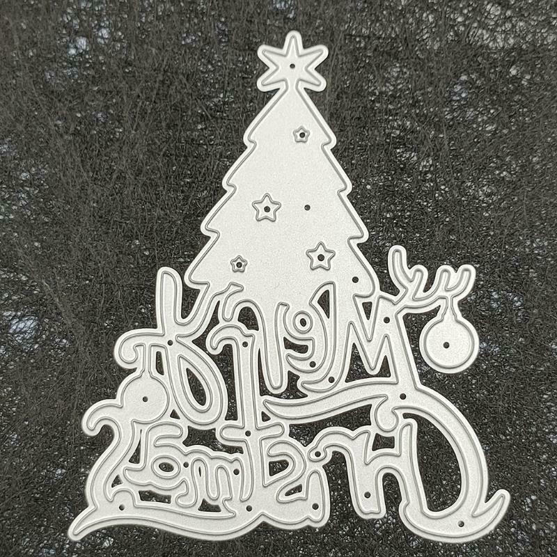 Merry Christmas Tree Metal Cutting Dies Stencil DIY Scrapbook Album Paper Card