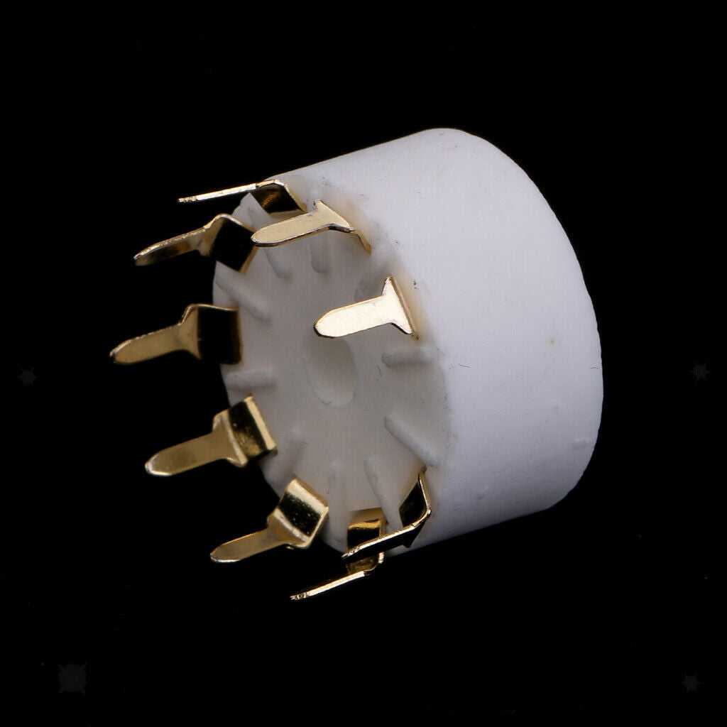 9pin Ceramic Vacuum Tube Socket GZC9-A-G for 12AX7 12AU7 12AT7