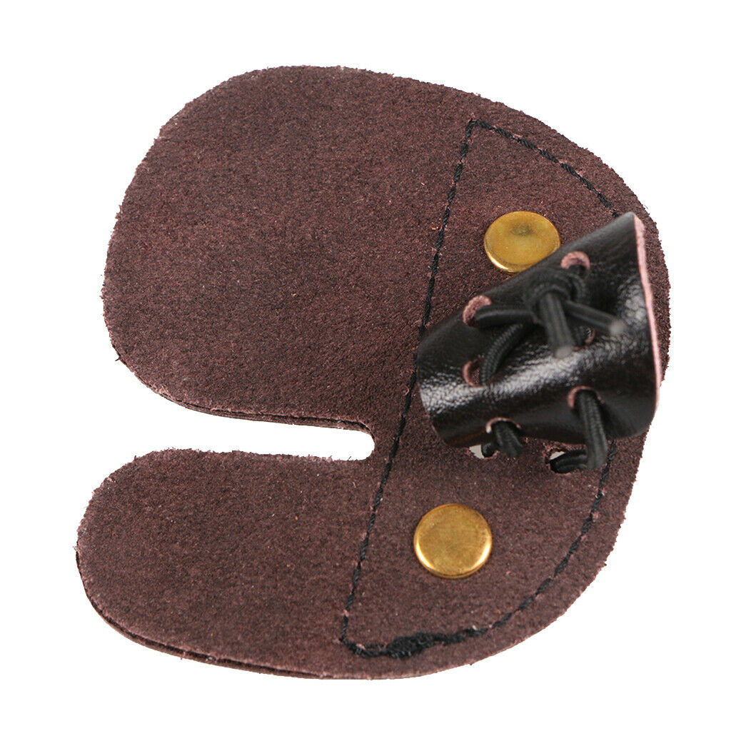 2 Pcs Archery Finger Tab Bowstring Finger Glove Protect Leather Fingertabs