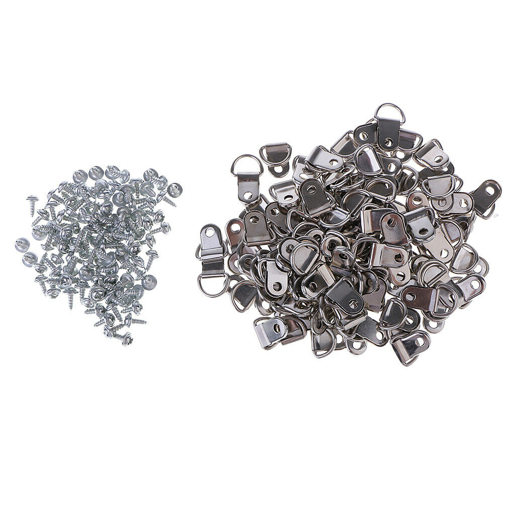 100 x Picture Frame Hanger Heavy Duty D Ring Hanging for Home Decor 2.5x1cm