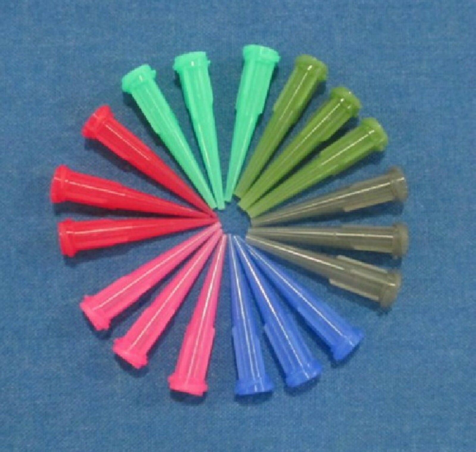 100/pk Plastic Dispenser Needle Blue Tapered Tip 0.64 mm(OD) 0.41 mm(ID)