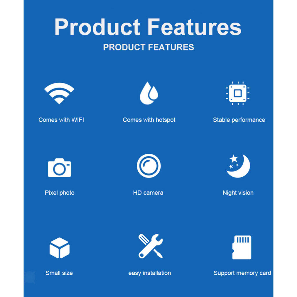 SQ29 1080P Mini WiFi Small Action Camera Camera  Motion Enabled.