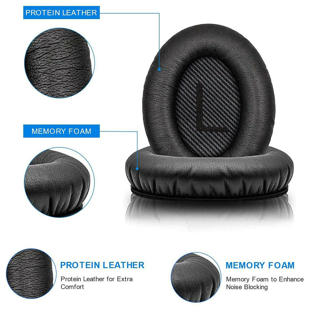 2pcs Memory Foam Replacement Soft Ear Pad for Bose QC2/QC15 Headset Cushion @