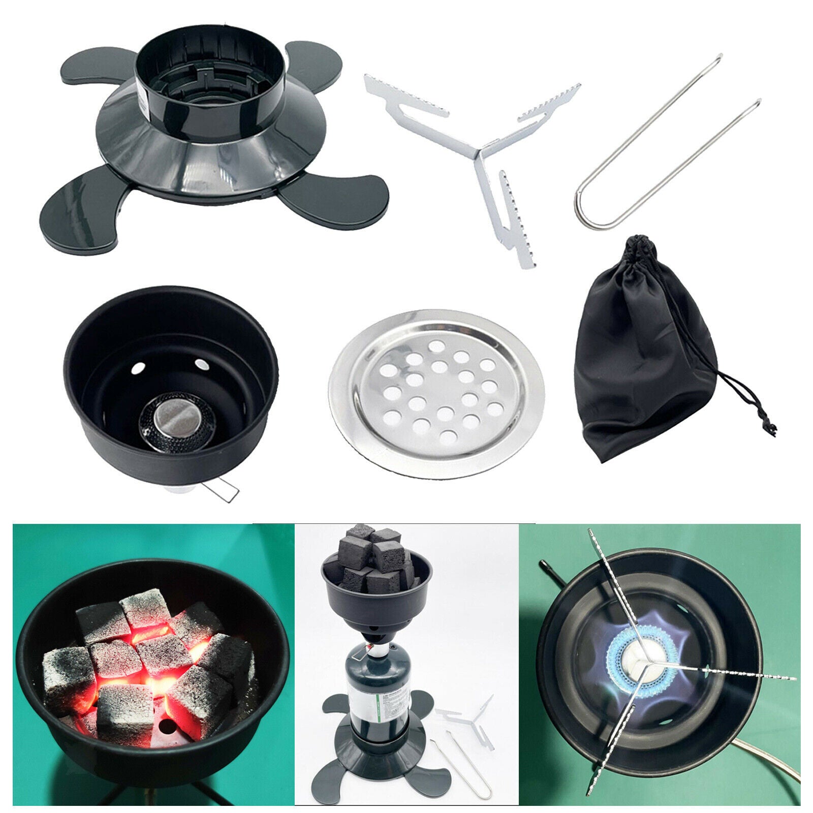 Camping Stove Butane Gas Stove BBQ Outdoor Wood Burning Coal Stove Hiking