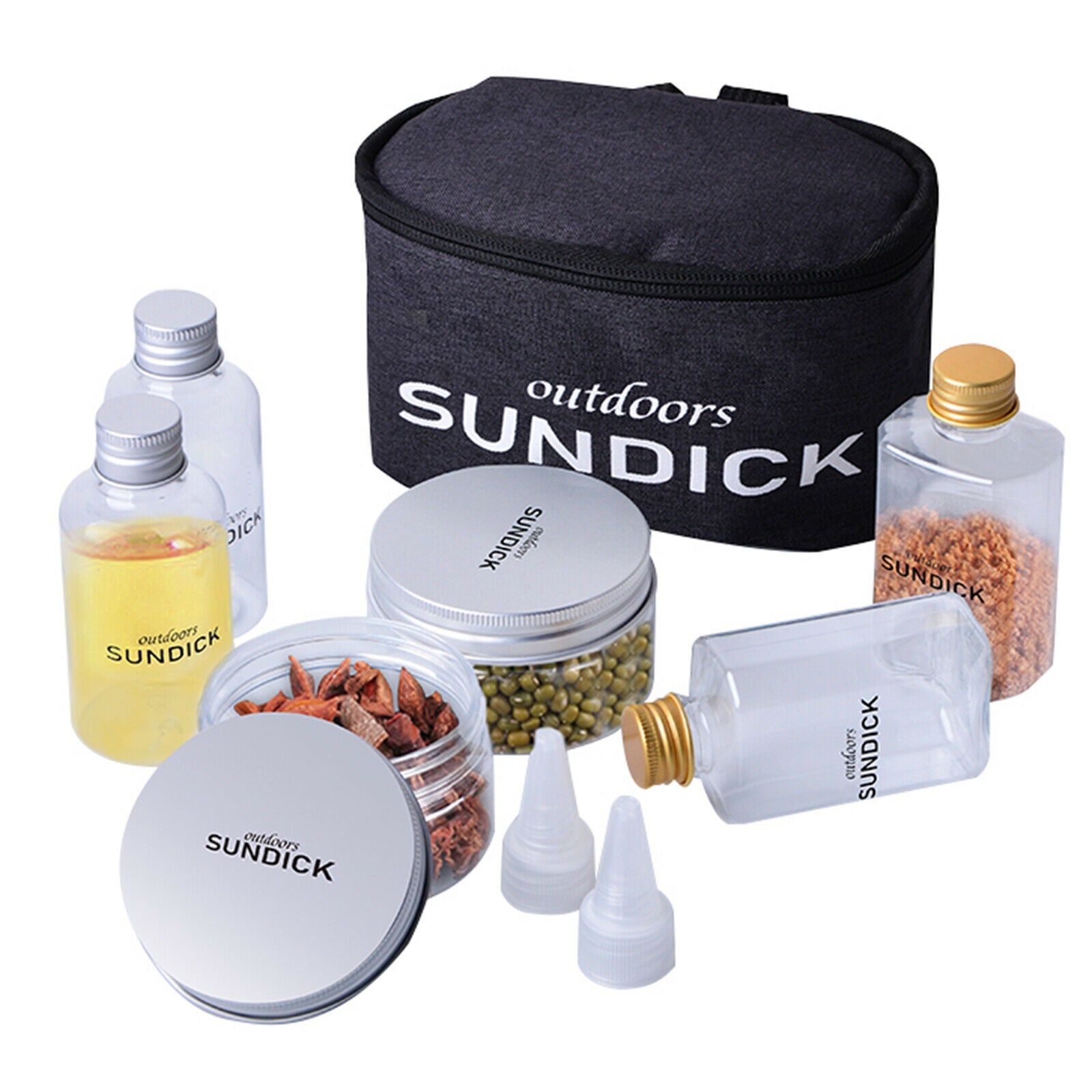 6pcs Kitchen BBQ Spice Jars Cruet Tool Camping Hiking Home Cooking Seasoning