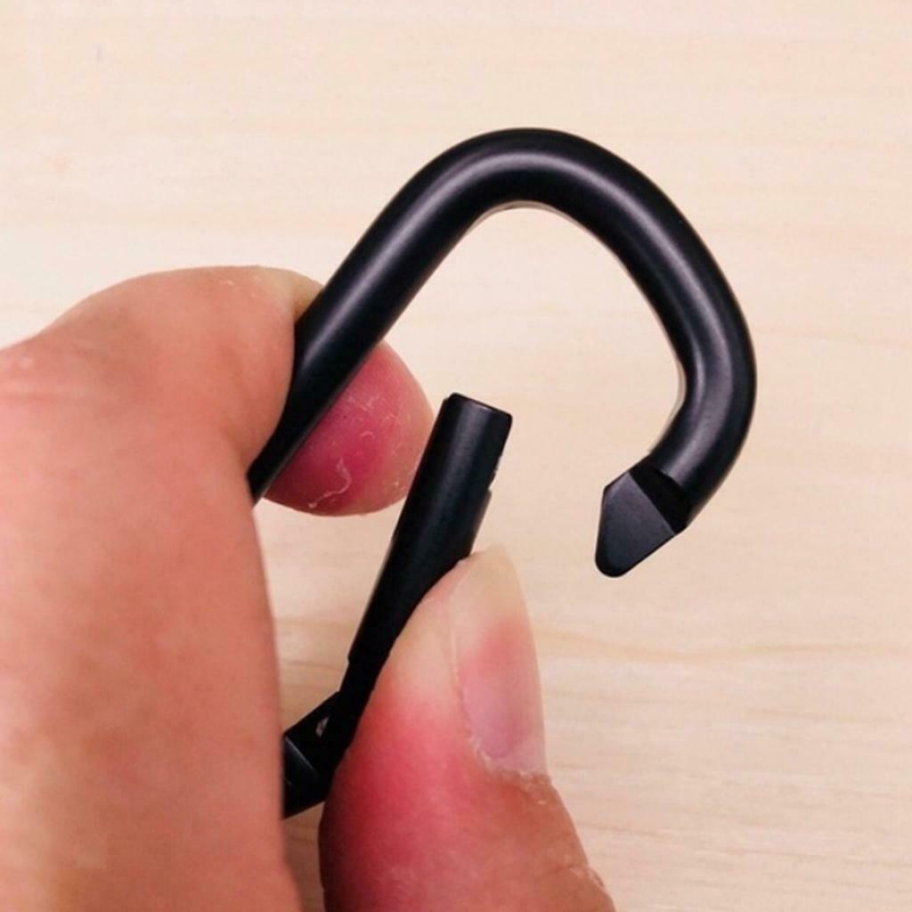 2Pack Black Clip Hook Small Keyring Camping Sports Caribiner Carabiner