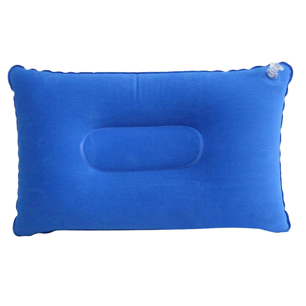 Compressible Travel Pillow Air Cushion Camping Beach Car Gear 43x27cm Blue