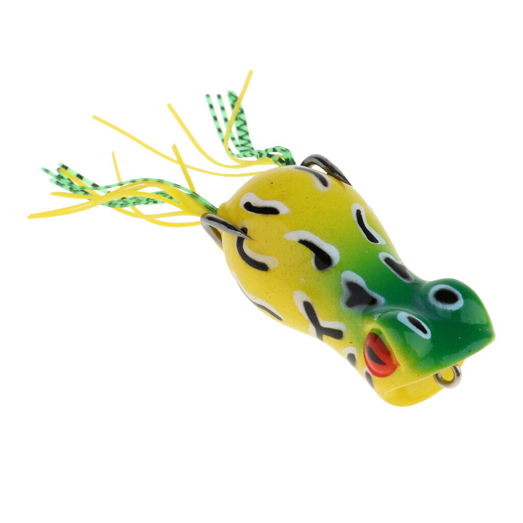 Topwater Frog Fishing Lure Soft Artificial Crankbaits Hook Baits Green C