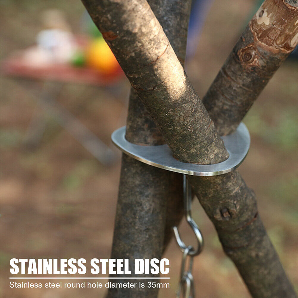 Camping Grill Hanging Pot Stand Detachable Outdoor Tripod Hanging Rack Set @