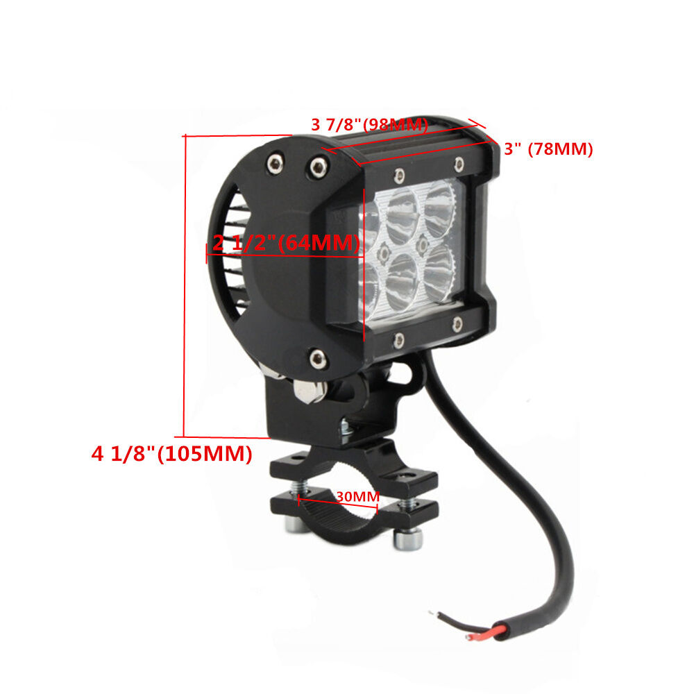 -XNAdjustable 18W LED Driving Fog Spotlight Headlight Lamp w/ Mounting Bracket