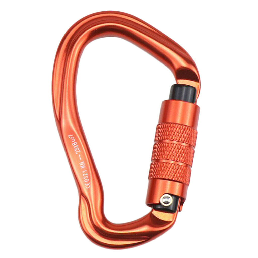 23KN Durable Twistlock Aluminum D Ring Carabiners Clips Hook for Climbing,