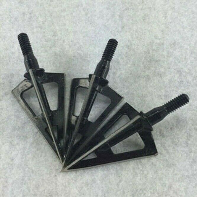 3x 3 Blade 100 Grain Arrowhead Broadhead Point Tip Archery Hunting Arrow Head